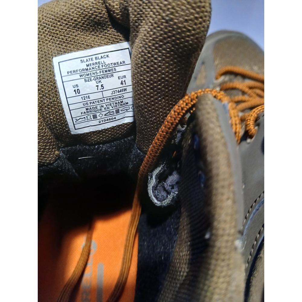 Merrell Womens Slate Black Waterproof Hiking Boots Size 10 - Picture 6 of 9